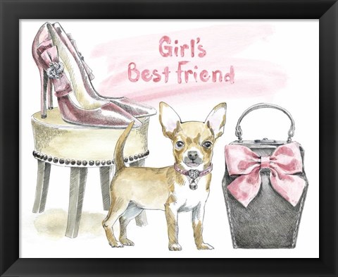 Framed Glamour Pups VI Print