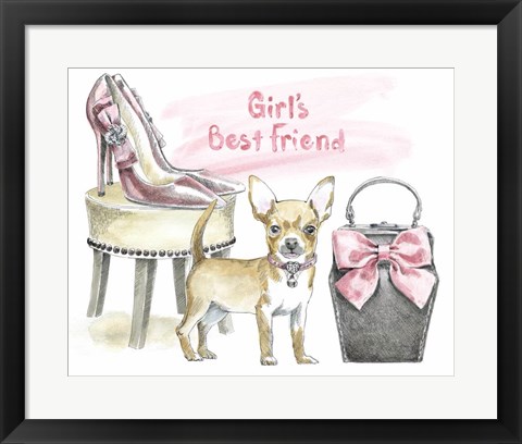 Framed Glamour Pups VI Print