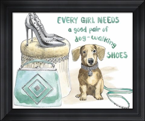 Framed Glamour Pups V Print