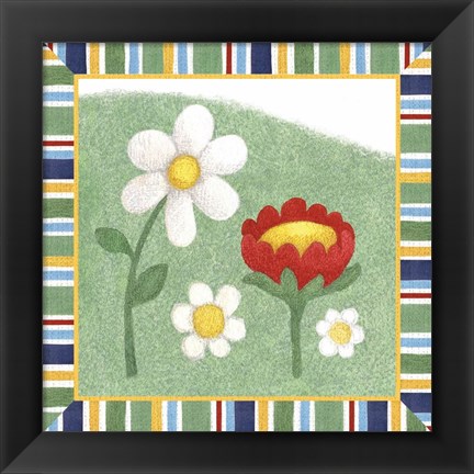 Framed Americana Garden I With Border Print