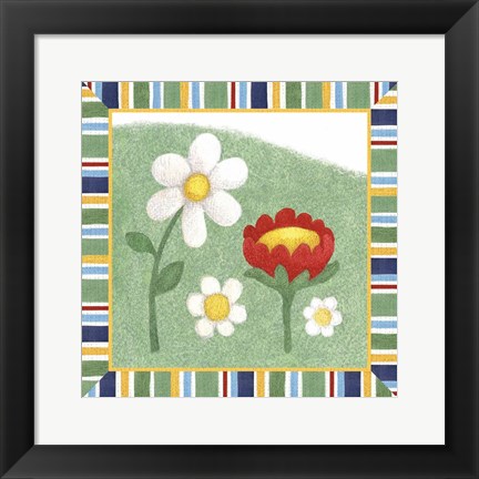 Framed Americana Garden I With Border Print