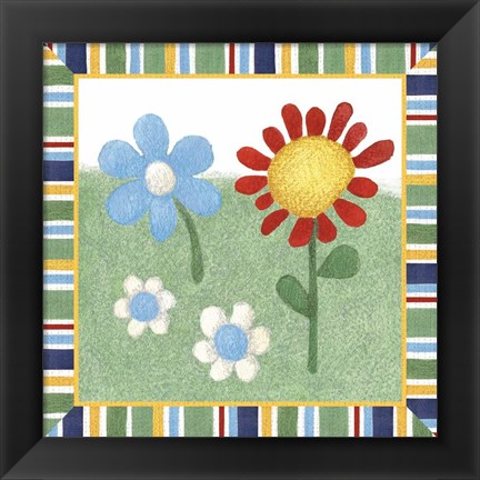 Framed Americana Garden II With Border Print