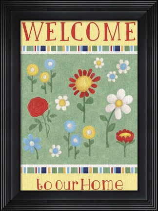 Framed Welcome Flowers Print
