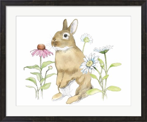 Framed Wildflower Bunnies IV Crop Print