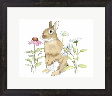 Framed Wildflower Bunnies IV Crop Print