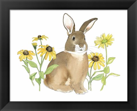 Framed Wildflower Bunnies III Print