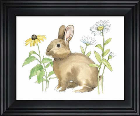 Framed Wildflower Bunnies II Print