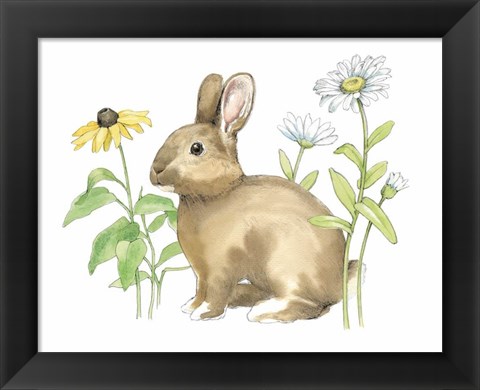 Framed Wildflower Bunnies II Print