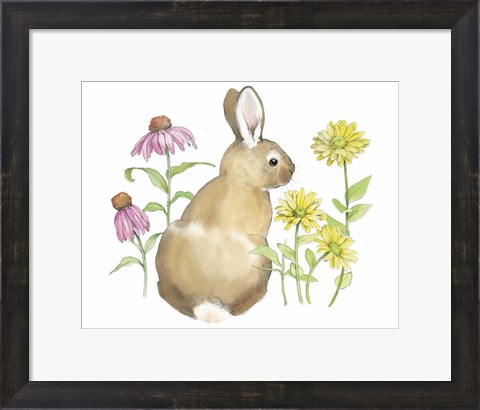 Framed Wildflower Bunnies I Print