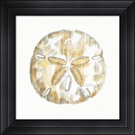 Framed Golden Treasures VII on White Print