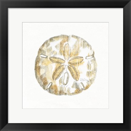 Framed Golden Treasures VII on White Print