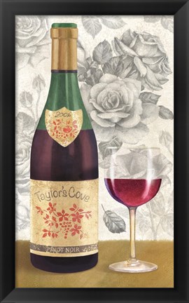 Framed Wine and Roses I Print