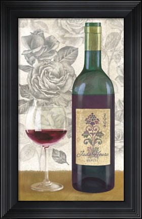 Framed Wine and Roses II no Border Print