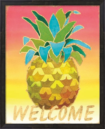 Framed Island Time Pineapples V Print