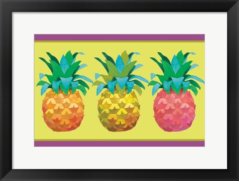 Framed Island Time Pineapples I Print