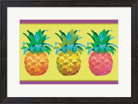 Framed Island Time Pineapples I Print