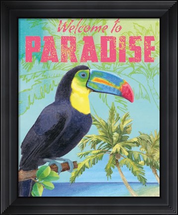 Framed Island Time Toucan II Print