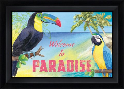 Framed Island Time Toucan Print