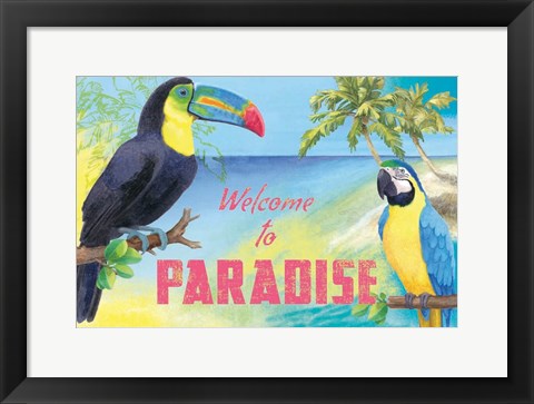 Framed Island Time Toucan Print