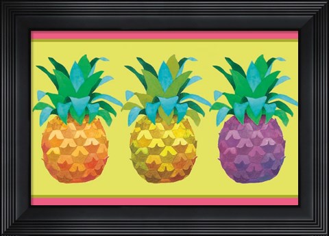 Framed Island Time Pineapples Print
