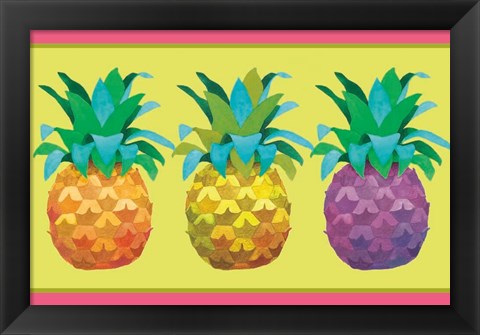 Framed Island Time Pineapples Print