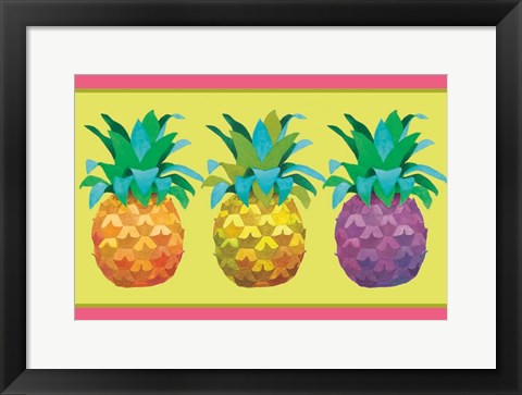 Framed Island Time Pineapples Print