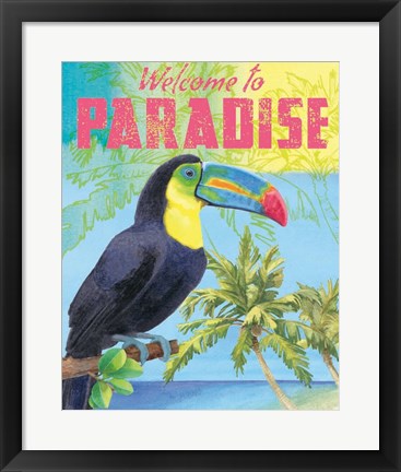 Framed Island Time Tucan II Bright Print