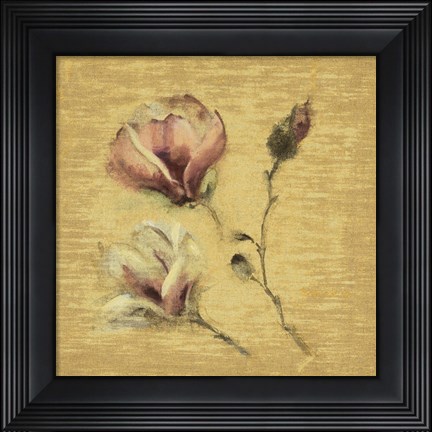 Framed Magnolia Blossom on Gold Print