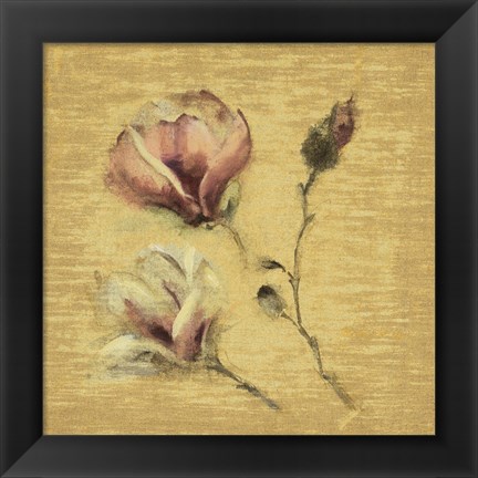 Framed Magnolia Blossom on Gold Print