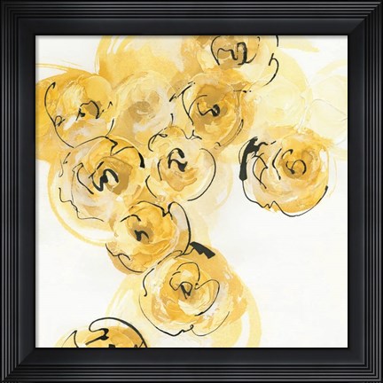 Framed Yellow Roses Anew I B Print