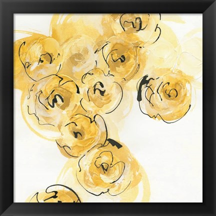 Framed Yellow Roses Anew I B Print