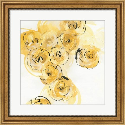 Framed Yellow Roses Anew I B Print