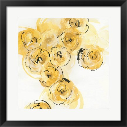 Framed Yellow Roses Anew I B Print