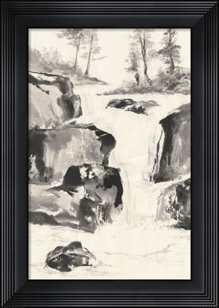 Framed Sumi Waterfall II Print