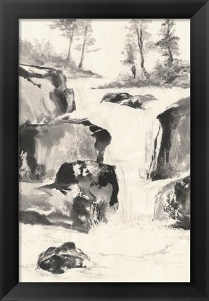 Framed Sumi Waterfall II Print