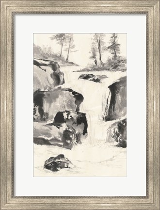 Framed Sumi Waterfall II Print