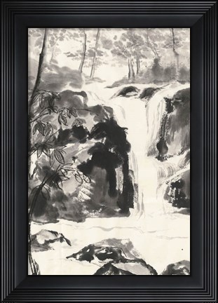 Framed Sumi Waterfall III Print