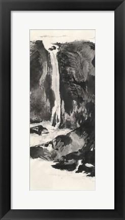 Framed Sumi Waterfall View I Print