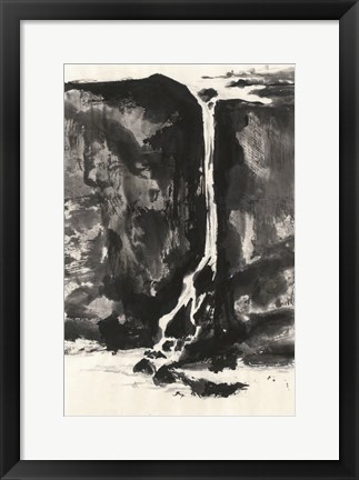 Framed Sumi Waterfall View II Print