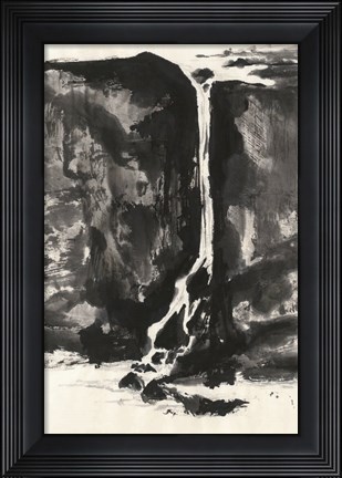 Framed Sumi Waterfall View II Print