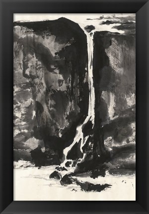 Framed Sumi Waterfall View II Print