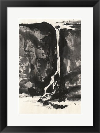 Framed Sumi Waterfall View II Print