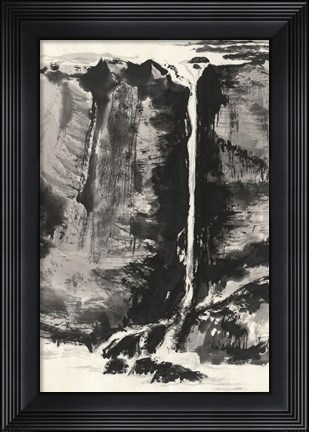 Framed Sumi Waterfall View III Print
