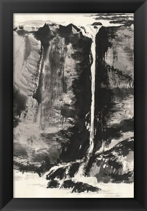 Framed Sumi Waterfall View III Print