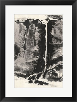 Framed Sumi Waterfall View III Print