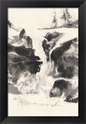 Framed Sumi Waterfall V Print