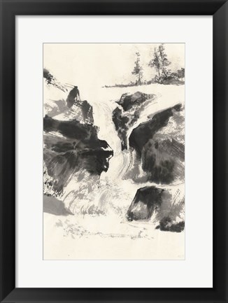 Framed Sumi Waterfall V Print