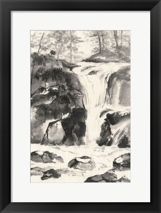 Framed Sumi Waterfall IV Print