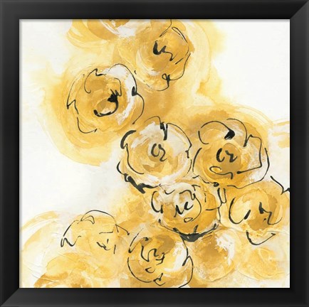 Framed Yellow Roses Anew II B Print