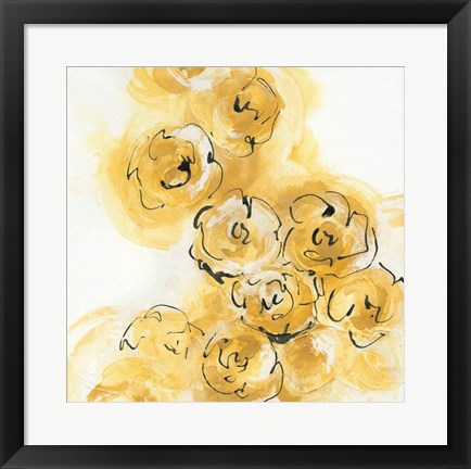 Framed Yellow Roses Anew II B Print